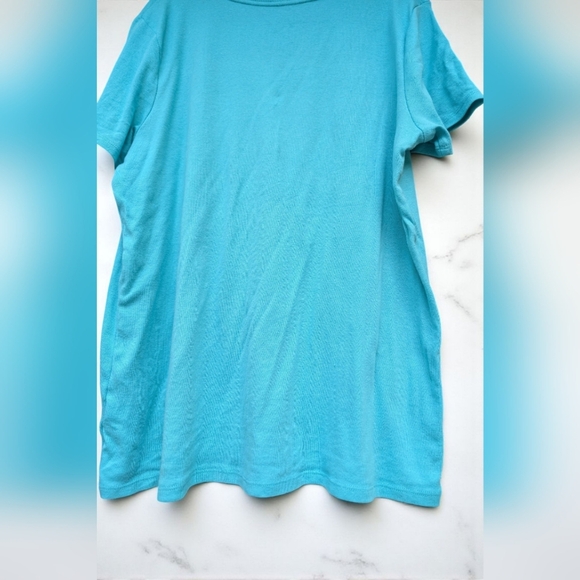 Croft & Barrow Essential Crewneck Tee Color: Seaside Aqua Size:L (EUC) - Picture 7 of 8